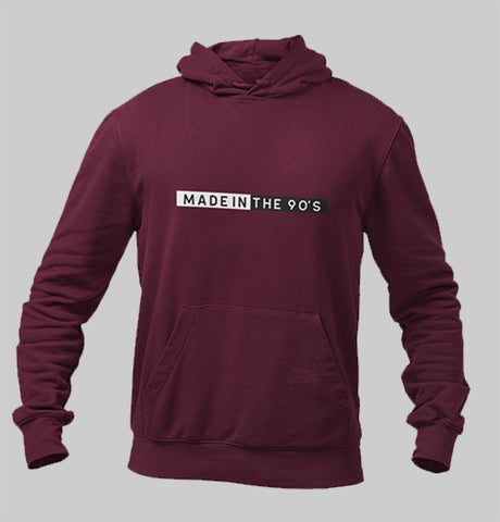 made in 90's maroon hoodie for men and women