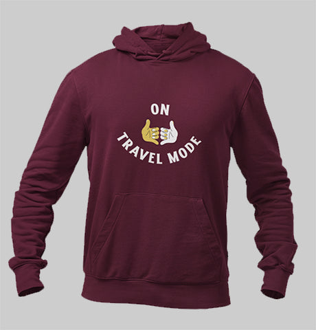 On Travel mode Maroon hoodie for men and women