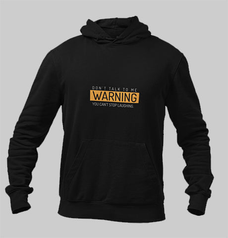 Warning black hoodie for men and women