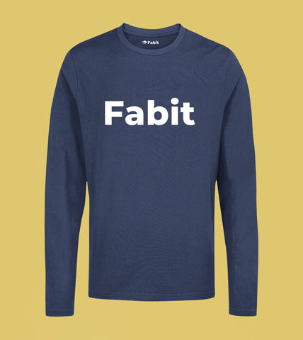 Fabit text - Cotton full sleeve TShirt for men and women