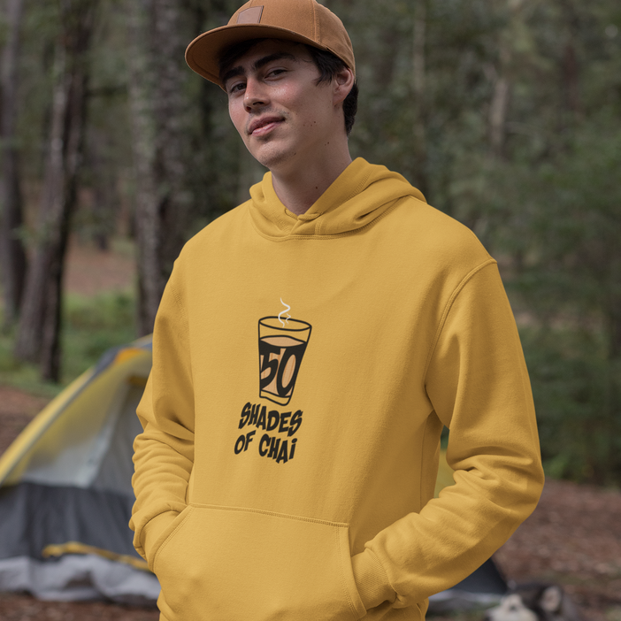 50 shades of chai golden yellow hoodie for men and women
