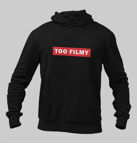 Too filmy black hoodie for men and women